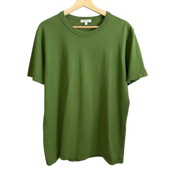 Gustin Mens Short Sleeve Crewneck T Shirt Green Size Large Minimalist Capsule - Picture 1 of 5